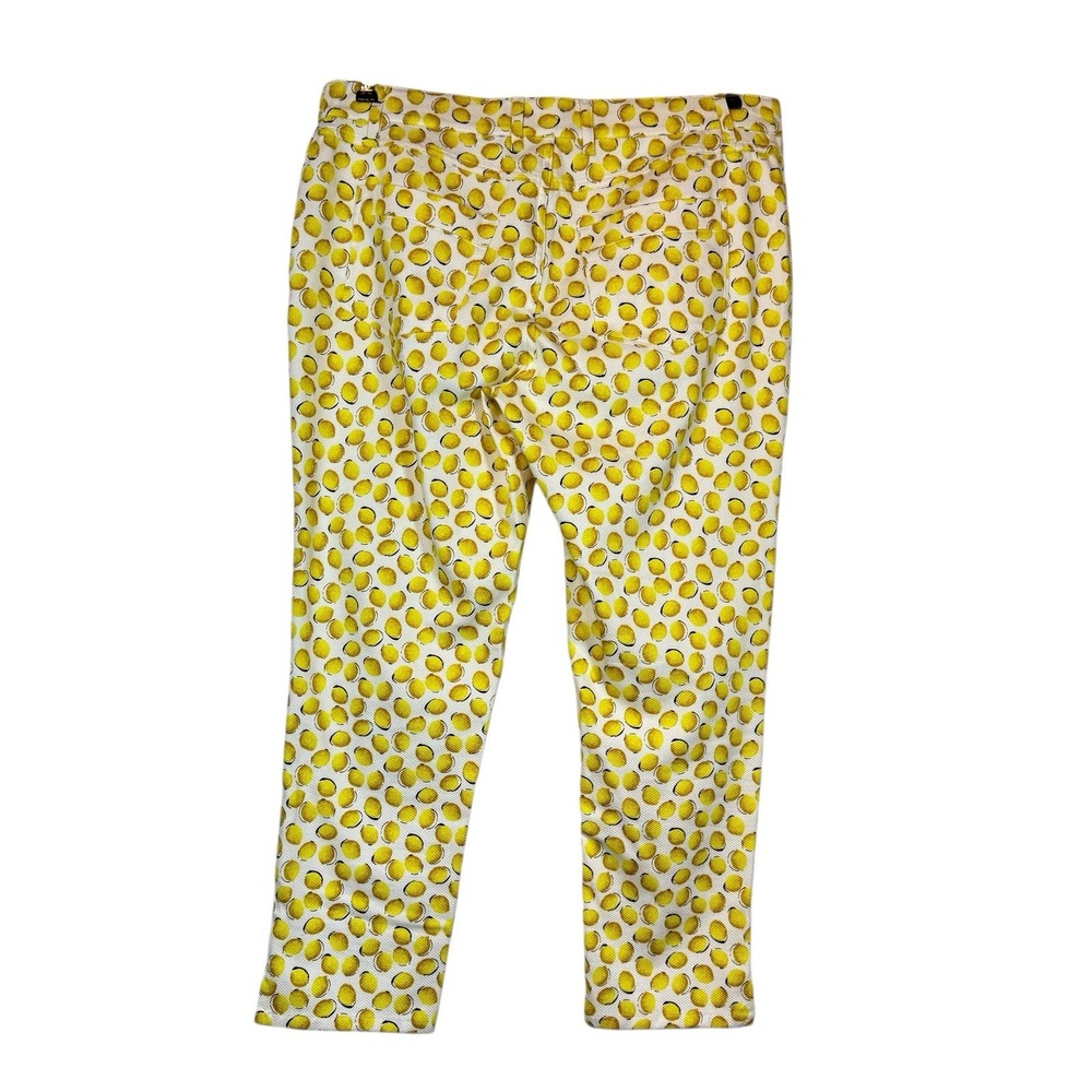 Marina Rinaldi Sport Textured Slim Crop Pant Womans 19 US 10 Lemon Print Cruise - Picture 2 of 12